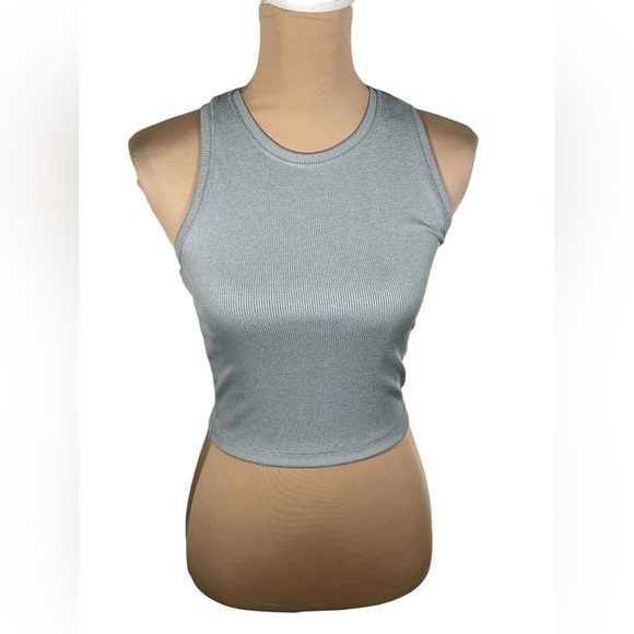 AS REVIVAL ~Gray Fitted Crop Tank Top NWT Medium - Picture 2 of 10